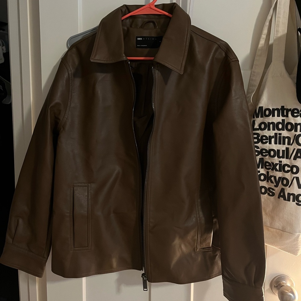 Chocolate brown leather jacket